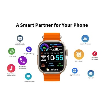 Ceas smartwatch cu cartela SIM specifica, Monitorizare Ritm cardiac, somn si tensiune arteriala, waterproof, Portocaliu - Img 5