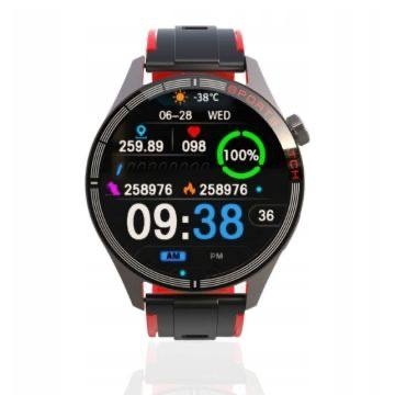 Ceas Smartwatch Sport, Incarcare Wireless, Moduri multiple, Termometru, Monitorizare somn, Negru-Orange - Img 5