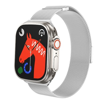 Hoco AS101 - Curea iWatch, Compatibil cu 42/44/45/49mm, Milanese, Metall, Argintiu - Img 5