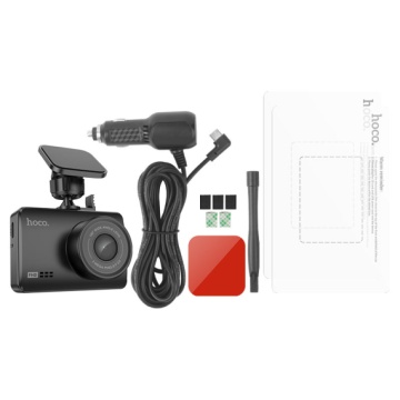 Hoco DV2 - Camera auto, LCD HD 2.45", acumulator 200mAh, cablu Back 5.5m, TF Card, Multilanguage, Negru - Img 3