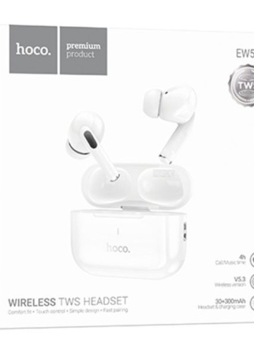 Hoco EW59 - Casti Wireless, Ear Buds, BBluetooth 5.3, 150h StandBy, 300mAh, Alb - Img 1