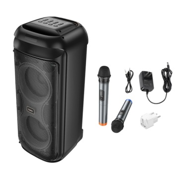 Hoco HA13 Max - Boxa Portabila, 2x60W, 2 microfoane Wireless, TF card, USB-A, Negru - Img 4
