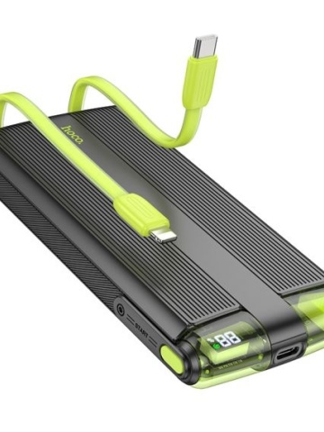 Hoco J27A - Baterie Externa, PowerBank, USB-C, Baterie 10000mAh,Mini-cabluri color, 5V, Display LED, Negru - Img 3