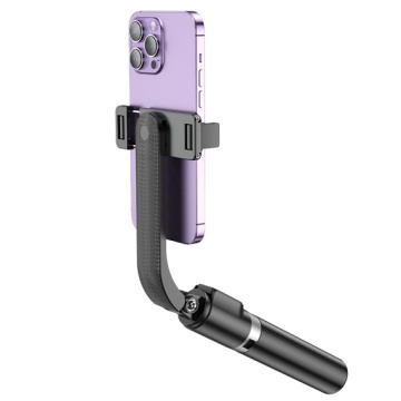 Hoco K20 - Suport Stand, tip Selfie, pentru telefon, 2 in 1, Mini Telescopic, Inox, cu telecomanda BT, Negru - Img 2