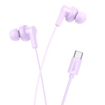 Hoco M114 - Casti cu Fir, In Ear, Type-C, 1.2m, Mic & Volume Key, Violet - Img 2