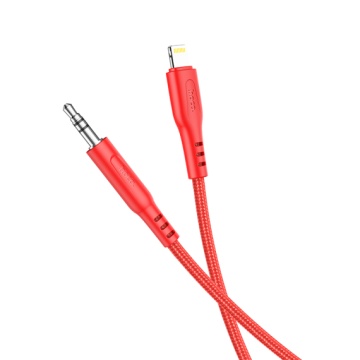 Hoco UPA18 - Cablu Audio, Lightning la Jack 3.5mm (M) - 1m, Rosu - Img 2