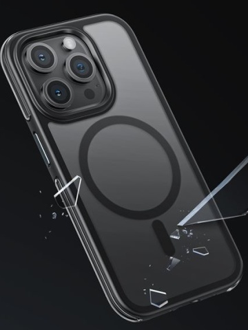 Husa Hoco AS5 - iPhone 15, MagSafe, GripEdge, Frosted, Albastru - Img 2