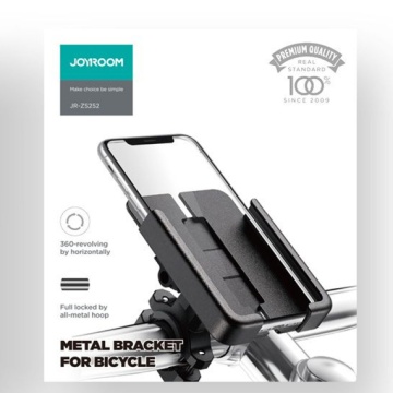 Joyroom JR-ZS252- Suport Moto/Bike, cu cleme laterale, fixare dubla, montaj Ghidon, MultiAngle, Metallic, Negru - Img 2