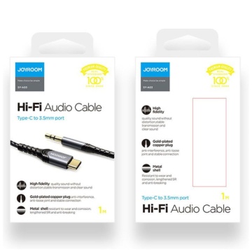 Joyroom SY-A03 - Cablu Audio, Type-C la Jack 3.5mm (M) - 1m, Negru - Img 1