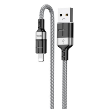 Kaku KSC-696 - Cablu Date si Incarcare, USB la Lightning, 18W, 2.4A, 1.2m, Gri - Img 2