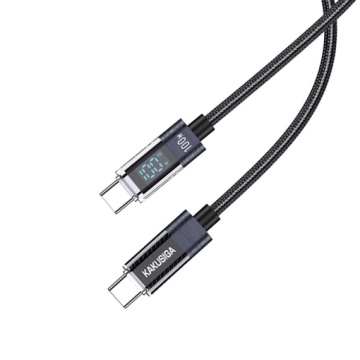 Kaku KSC-971 - Cablu Date si Incarcare, Type-C, PD100W, QC3.0, Braided, LED Power, 1m, Negru - Img 4