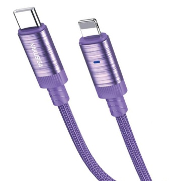 Kaku KSC-972 - Cablu Date si Incarcare, USB la Lightning, 3A, Smart On-Off, Braided, 1m, Violet - Img 2