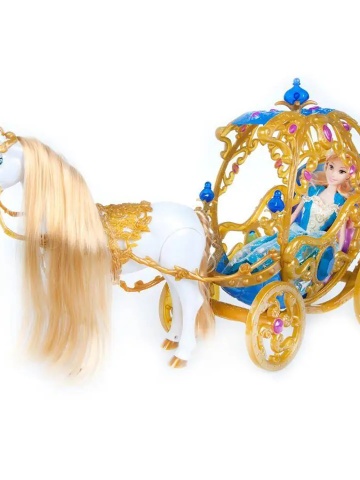 Ludini 247A - Papusa Barbie + Caleasca + Cal Zimbo FANTASY CARRIAGE, Set Premium, Sunete, Necesita baterii, Voluminos 33x17x60CM, 3+ Multicolor - Img 5
