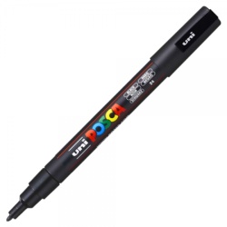 M196 - Marker UNI Posca PC-3M, varf rotund, 0.9-1.3mm, negru - Img 1