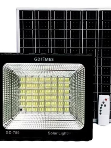 Proiector cu panou solar stradal cu lupa 100W Pexor Clasa A, Control inteligent Wireless, Telecomanda și Suport inclus, Negru - Img 1