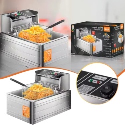 Raf R5220 – Friteuza electrica comerciala 5L, un rezervor, cos auto-strecurabil, inox, gri - Img 5