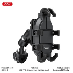 XO C149 – Suport Moto/Bike cu cleme laterale pentru ghidon Anti-Shock MultiAngle, negru - Img 4