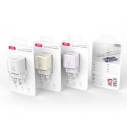 XO L146 – Incarcator retea 18W 1xUSB-C 5V 3A, bej - Img 1