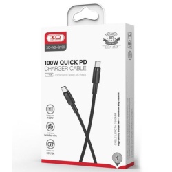 XO NB-Q199 - Cablu Date si Incarcare, Type-C, PD100W, QC3.0, Braided, 1.5m, Negru - Img 1