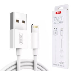 XO NB47 - Cablu Date si Incarcare, USB la Lightning, 2.4A, 1m, Alb - Img 1