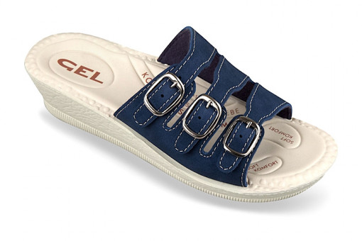 Papuci confort, bleumarin, Mjartan 2808-N17 brant gel