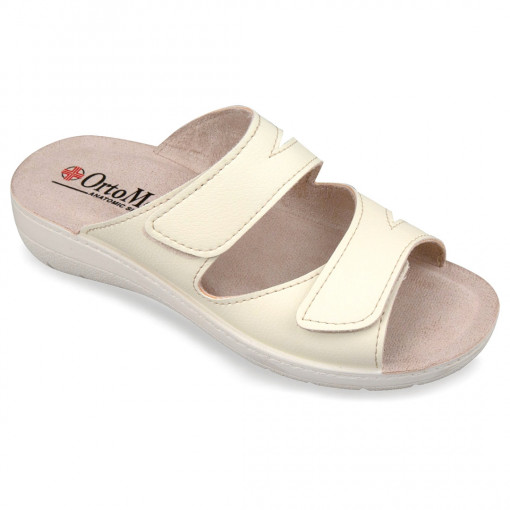 Papuci confort, pentru femei OrtoMed 2601-G08-G01 bej