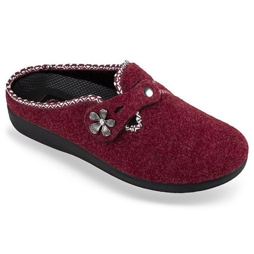 Saboti de casa brant detasabil femei OrtoMed 6095-T05 bordo