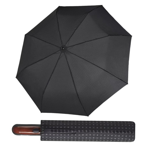 Umbrela ploaie Doppler Business XM negru imprimeu patratele gri