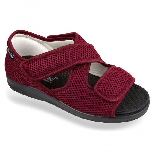 Sandale confort, ultra-reglabile, dama, OrtoMed 529-T16 bordo