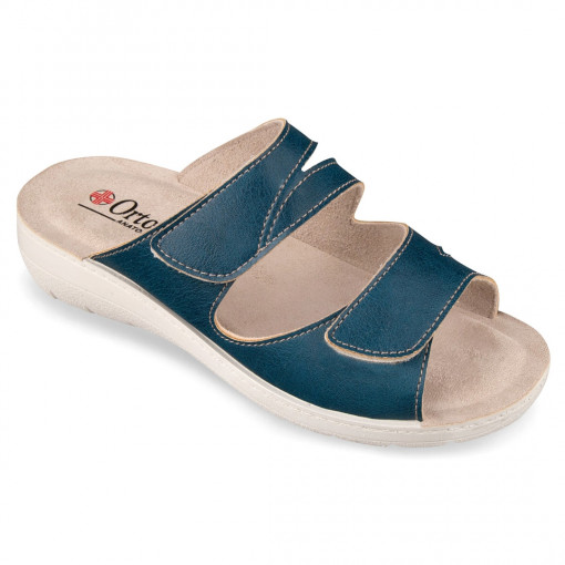 Papuci confort, pentru femei OrtoMed 2601-G18-G01 bleumarin