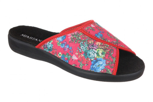 Papuci de casa, confort, pentru femei Mjartan 507-LC59 rosii