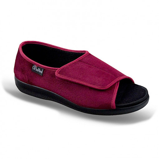 Pantofi confort, decupati, bordo, dama, OrtoMed 511-T70