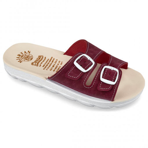 Papuci vara, confort, pentru femei, Mjartan 2205-P431 bordo