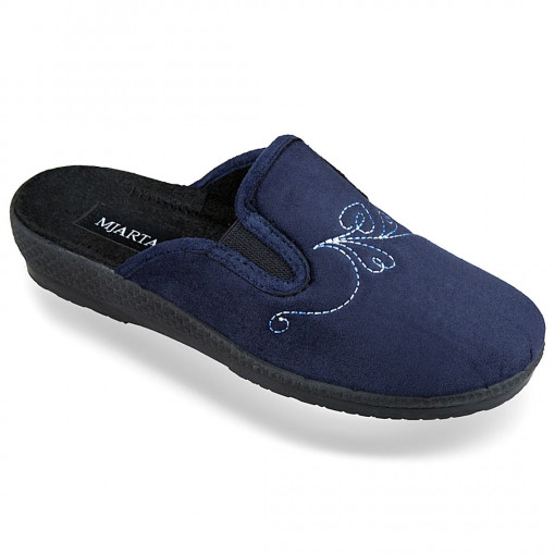 Saboti de casa, confort, dama, Mjartan 6059-T37 bleumarin