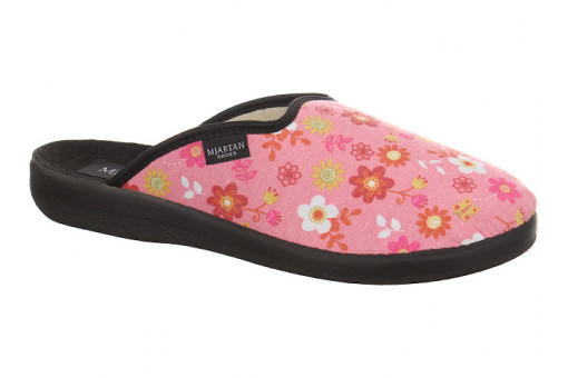 Saboti de casa roz cu floricele Mjartan 607-L21 dama