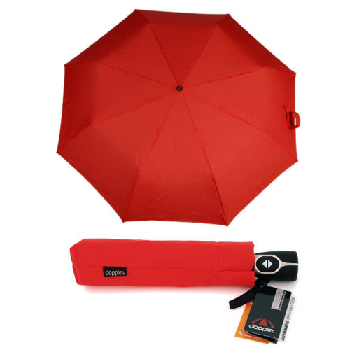 Umbrela rosie ploaie dublu-automata Doppler Magic Fiber
