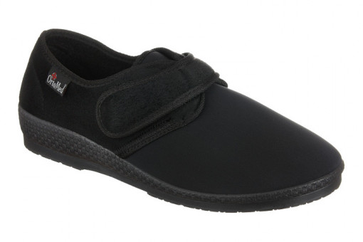 Pantofi confort, stretch, barbatesti, OrtoMed 670-T77 negri