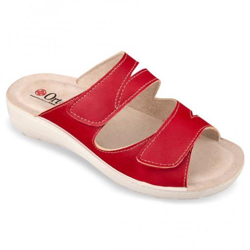 Papuci confort, pentru femei OrtoMed 2601-G15-G01 rosu