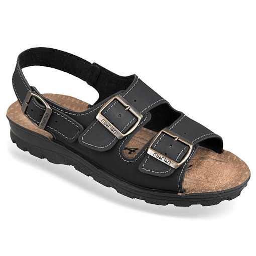 Sandale confort calapod lat barbatesti Mjartan 2915-N18 negru