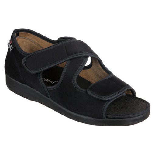 Sandale confort, calapod lat, negre, OrtoMed 529-T44