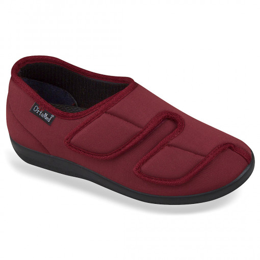 Pantofi confort, stretch, bordo, dama, OrtoMed 667-S62