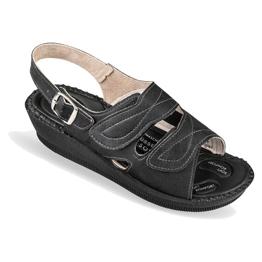 Sandale confort, calapod lat, negre, pentru femei Mjartan 2815-G17