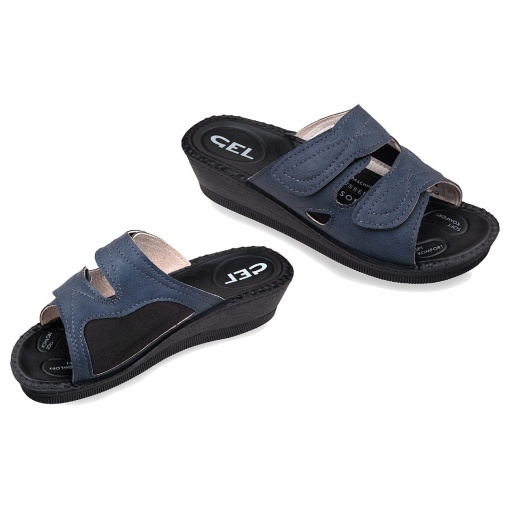 Papuci confort, calapod lat, Mjartan 2817-G13 bleumarin
