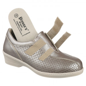 Pantofi confort, din piele cu perforatii, dama, Pinosos 6951-P39 titan brant detasabil