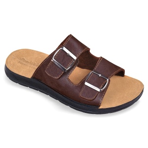 Papuci de vara, confort, barbati, OrtoMed 2715-P443 maro