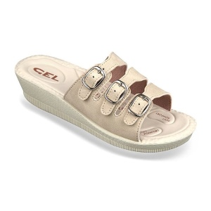 Papuci de vara, confort, bej, Mjartan 2808-N13 brant gel