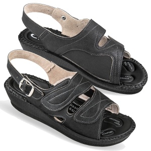 Sandale confort, calapod lat, negre, pentru femei Mjartan 2815-G17