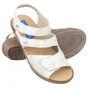 Sandale confort, piele naturala, albe, dama, PodoWell Kyara