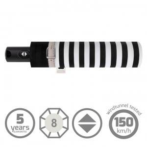 Umbrela de ploaie Doppler CarbonSteel Delight dungi negre