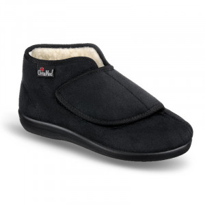 Ghete imblanite confort, interior 100% lana, dama,  OrtoMed 845-T44 negre